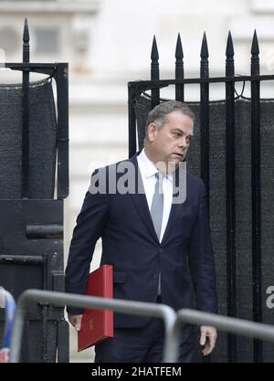 Nigel Adams MP (con: Selby e Ainsty) Ministro di Stato (Ministro senza portafoglio) entrando in Downing Street, 14th dicembre 2021 Foto Stock