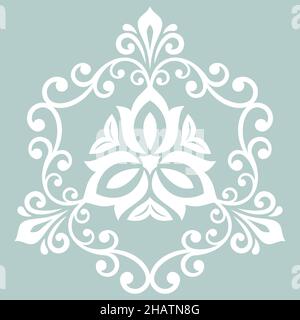 Elegante ornamento vintage in stile classico. Astratto tradizionale motivo bianco triangolare con elementi orientali. Classico motivo vintage Foto Stock