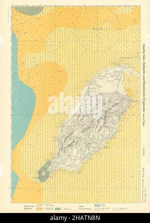 59b. Isola di Man. Mare d'Irlanda. KRIEGSMARINE Nazi mappa 1940 vecchia carta vintage Foto Stock