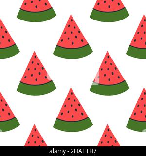 Illustrazione vettoriale del modello senza giunture dell'anguria Illustrazione Vettoriale