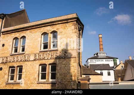 Regno Unito, Inghilterra, Lincolnshire Stamford, All Saints Street, vecchi edifici Melbourn All Saints Brewery Foto Stock