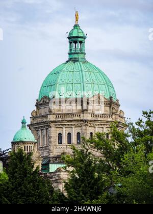 Foto verticale dell'Assemblea legislativa della British Columbia a Victoria, Canada. Foto Stock