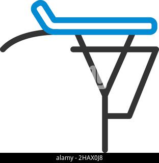 Icona portabagagli per biciclette. Contorno grassetto modificabile con disegno riempimento colore. Illustrazione vettoriale. Illustrazione Vettoriale