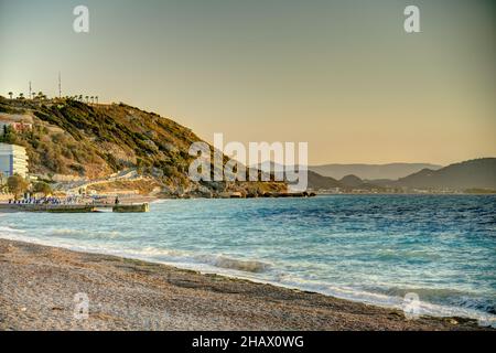 Tramonto a Rodi, immagine HDR Foto Stock