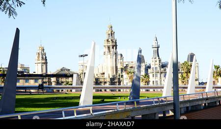 Giardini di Moll de la Fusta a Barcellona, Catalunya, Spagna, Europa Foto Stock