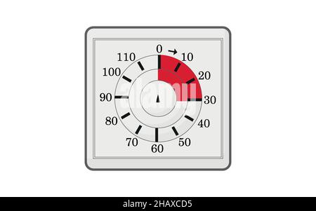 Cucina timer cartoon Icon.stopwatch forno. Cartone animato isolato di un'icona del timer della cucina. Illustrazione Vettoriale
