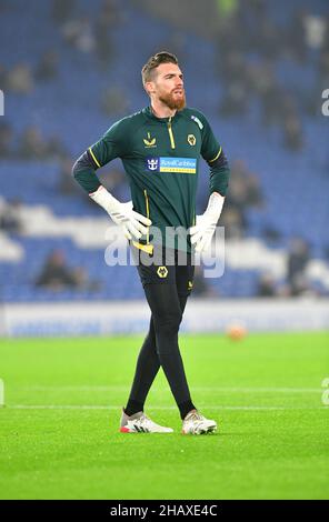 Brighton, Regno Unito. 15th Dic 2021. Jose SA Goalkeeper di Wolverhampton Wanderers prima della partita della Premier League tra Brighton & Hove Albion e Wolverhampton Wanderers all'Amex il 15th 2021 dicembre a Brighton, Inghilterra. (Foto di Jeff Mood/phcimages.com) Credit: PHC Images/Alamy Live News Foto Stock