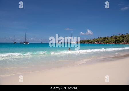 Chevalier Bay Anse Lazio Praslin Seychelles Foto Stock