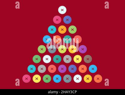 Modello buon Natale o felice anno nuovo, modello orizzontale vacanza per le arti con spazio di copia. Colore di sfondo rosso. Illustrazione Illustrazione Vettoriale