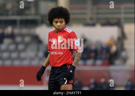 Monaco di Baviera, Germania. 15th Dic 2021. Monaco di Baviera, Germania, dicembre 15th 2021: Valeria (7 Benfica Lisbona) durante la fase UEFA Womens Champions League Group tra il Bayern Monaco di Baviera e Benfica Lisbona al campus FC Bayern a Monaco di Baviera, Germania. Sven Beyrich/SPP Credit: SPP Sport Press Photo. /Alamy Live News Foto Stock