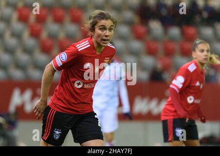 Monaco di Baviera, Germania. 15th Dic 2021. Monaco di Baviera, Germania, dicembre 15th 2021: Pauleta (21 Benfica Lisbona) durante la fase UEFA Womens Champions League Group tra il Bayern Monaco e Benfica Lisbona al Campus FC Bayern a Monaco di Baviera, Germania. Sven Beyrich/SPP Credit: SPP Sport Press Photo. /Alamy Live News Foto Stock