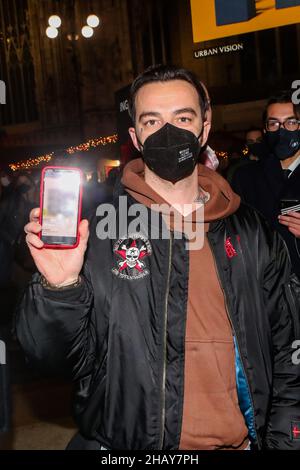 Milano, Italia. 15th Dic 2021. Salmo durante Premiere del film Diabolik, News in Milano, Italia, 15 dicembre 2021 Credit: Independent Photo Agency/Alamy Live News Foto Stock