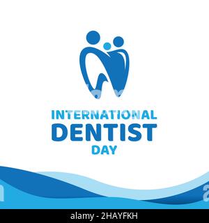 Modello di disegno vettoriale lettera del giorno dentista internazionale. Illustrazione vettoriale EPS.8 EPS.10 Illustrazione Vettoriale