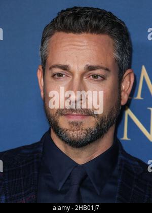 Hollywood, Stati Uniti. 15th Dic 2021. HOLLYWOOD, LOS ANGELES, CALIFORNIA, USA - 15 DICEMBRE: L'attore americano Zachary Levi arriva al Los Angeles Premiere di Lionsgate 'American Underdog' tenuto al TCL Chinese Theatre IMAX il 15 dicembre 2021 a Hollywood, Los Angeles, California, Stati Uniti. (Foto di Xavier Collin/Image Press Agency) Credit: Image Press Agency/Alamy Live News Foto Stock