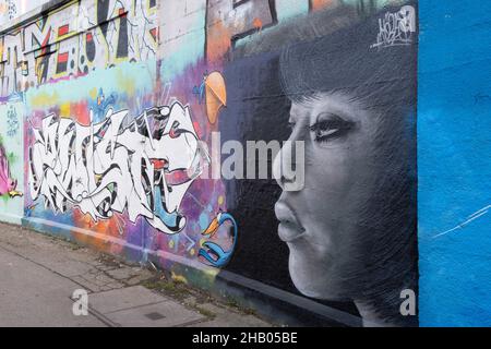 Pareti ricoperte di graffiti a Monaco, Baviera, Germania Foto Stock
