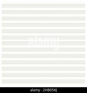 Carta per grafici. Carta a griglia stampabile con doghe su sfondo bianco. Un foglio di musica vuoto con il personale. Modello geometrico per composizione, educazione Illustrazione Vettoriale