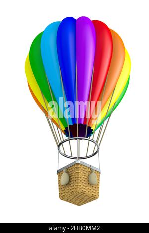 palloncino ad aria su sfondo bianco. Illustrazione 3D isolata Foto Stock