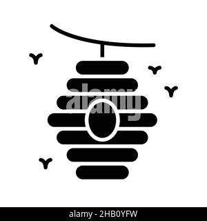 Beehive Glyph icona vettore animale Illustrazione Vettoriale