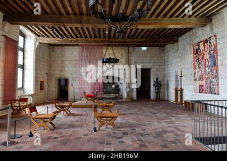 Loches (Francia centro-occidentale): La città reale. Interno del Castello reale. Edificio registrato come National Historic Landmark (francese 'Monument h Foto Stock