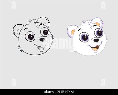 Illustrazione, carino testa dell'orso piccolo Illustrazione Vettoriale