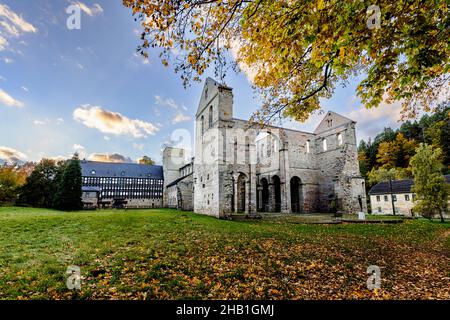 Monastero Paulinzella a Rottenbach, Turingia, Germania. Foto Stock