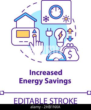 Icona del concetto di maggiore risparmio energetico Illustrazione Vettoriale