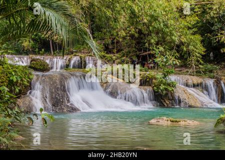 Cambugahay Falls sull'isola di Siquijor, Filippine. Foto Stock