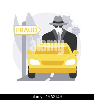 Illustrazione vettoriale del concetto astratto di frode stradale. Illustrazione Vettoriale