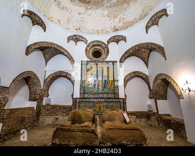 All'interno del monastero di Tentudia in Calera de Leon, fondata nel XIII secolo. Provincia di Badajoz, Estremadura, Spagna Foto Stock