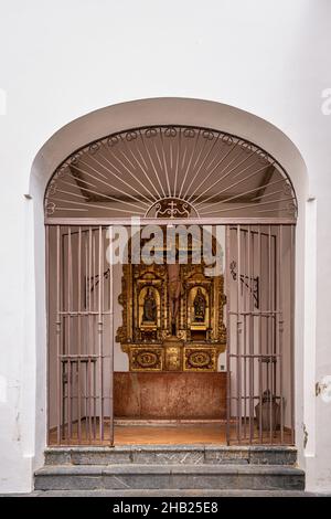 All'interno del mudejar Capilla San Bartolome cappella di Cordoba, in Andalusia in Spagna. Foto Stock