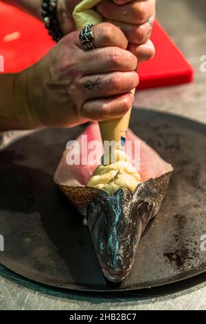 Ristorante Hestia a Bormes-les-Mimosas, Francia Foto Stock