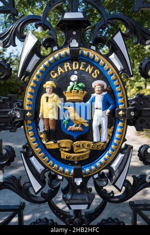 Porta di ferro a Halifax Public Gardens, Halifax, Nuova Scozia, Canada Foto Stock