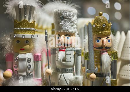dettaglio di giocattoli di legno di nutcracker di natale Foto Stock
