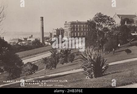 Albert Park, che mostra Northern Club, Auckland, Nuova Zelanda, Muir & Moodie studio, circa 1912, Auckland Foto Stock