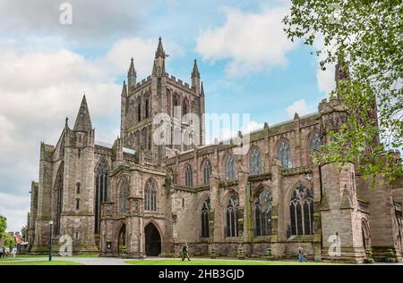 La Cattedrale di Hereford, Herefordshire, Inghilterra, risale al 1079 Foto Stock