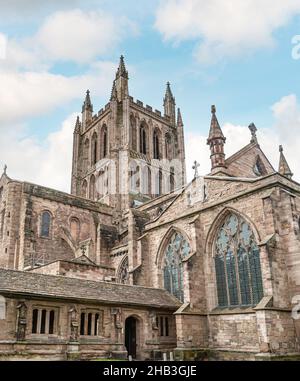 La Cattedrale di Hereford, Herefordshire, Inghilterra, risale al 1079 Foto Stock