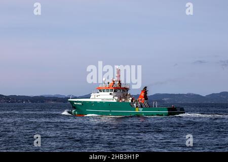 MPSV Miranda a Byfjorden, fuori Bergen, Norvegia. Foto Stock