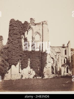 Abbazia di Rivaulx. Vista generale da sud. Dall'album: Un tour fotografico tra le Abbazie dello Yorkshire, 1856, Bell e Daddy, Philip Delamotte, circa 1856, Yorkshire Foto Stock