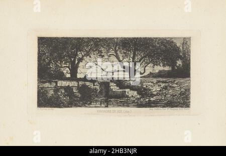 Eaux-Fortes Modernes. Piastra 173. Environs de Rix (Ain) (dintorni di Rix [Ain])., Adolphe Appia, printmaker, 1865, Francia, Adolphe Appia (Jacques Barthelemy Adolphe Appia) è stato un . Nacque a Lione e cambiò il suo nome in Adolphe Appia all'età di quindici anni. Ciò coincise con la sua iscrizione all'Ecole des Beaux-Arts di Lione, che era una scuola d'arte specializzata nella formazione per decorare i tessuti da parte dell'industria della seta locale. In seguito aprì uno studio a Lione e lavorò come graphic designer. Foto Stock