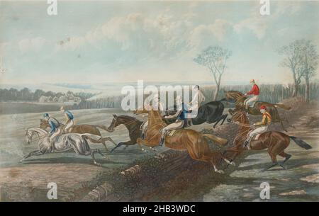 The Liverpool Grand National Steeplechase, Edward Hester, incisore, aquatint Foto Stock