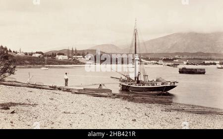 Pembroke - Lago Wanaka, studio Burton Brothers, 1870-1880s, Wanaka, Lago Foto Stock