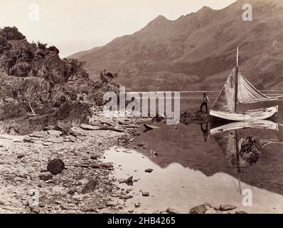 Lake Wanaka East, studio Burton Brothers, 1870-1880s, Wanaka, Lake Foto Stock