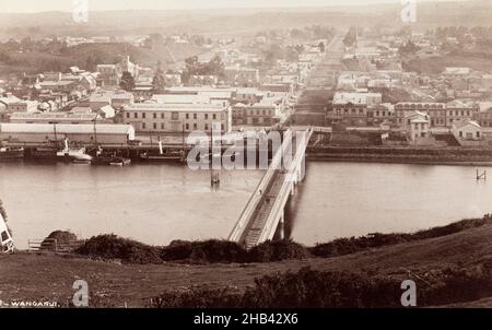 Wanganui, studio Burton Brothers, studio fotografico, 1880s, Dunedin, fotografia in bianco e nero Foto Stock