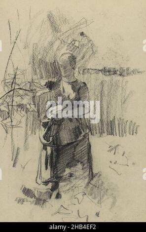 Pagina 33 da un libro di 29 pagine, selezionando giovane donna, disegnatrice: Willem Witsen, Ewijkshoeve, c.. 1884 - c. 1887, Willem Witsen, c.. 1884 - c. 1887 Foto Stock