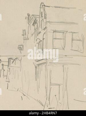 Vista sull'angolo tra Haarlemmerstraat e Korte Prinsengracht ad Amsterdam. Pagina 37 e pagina 38 da un libro di 46 pagine realizzato ad Amsterdam e Haarlem, Vista all'angolo tra Haarlemmerstraat e Korte Prinsengracht ad Amsterdam., disegnatore: George Hendrik Breitner, Amsterdam, c. 1906 - 1923, George Hendrik Breitner, c. 1906 - 1923 Foto Stock