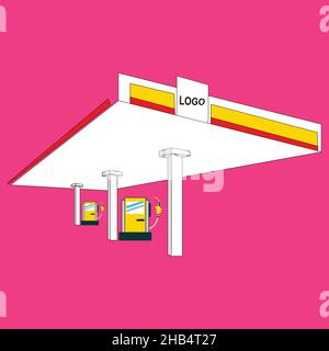 Vettore della stazione di benzina Illustrazione Vettoriale