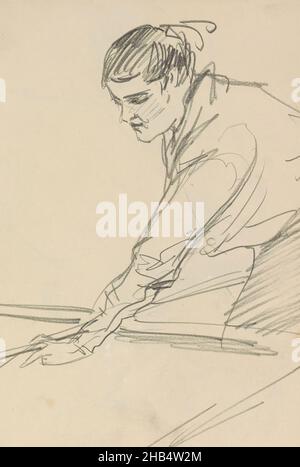 Foglio 33 verso da sketchbook X con 43 fogli, Billiard star, Isaac Israels, 1890 - 1920 Foto Stock