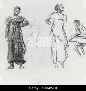 Foglio 21 verso da schedario XIII con 25 fogli, figure in piedi, Isaac Israels, 1875 - 1934 Foto Stock