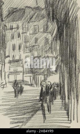 Pagina 31 e pagina 32 da bozzetto XXXIX con 51 pagine., figure per strada, possibilmente a Parigi., disegnatore: Isaac Israels, Parigi, 1887 - 1934, Isacco Israeli, 1887 - 1934 Foto Stock