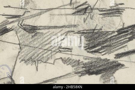 Pagina 5 e pagina 6 da un libretto di 20 pagine, Vista di un canale ad Amsterdam, forse il Lauriergracht., disegnatore: George Hendrik Breitner, Amsterdam, 1896, George Hendrik Breitner, 1896 Foto Stock